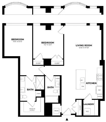 Floor plan 2 Bed/2 Bath-C22