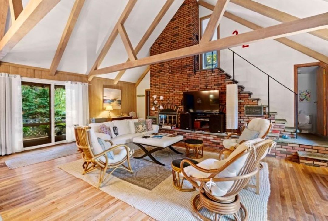 large double-height ceiling living room