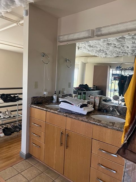 Upstairs double sink