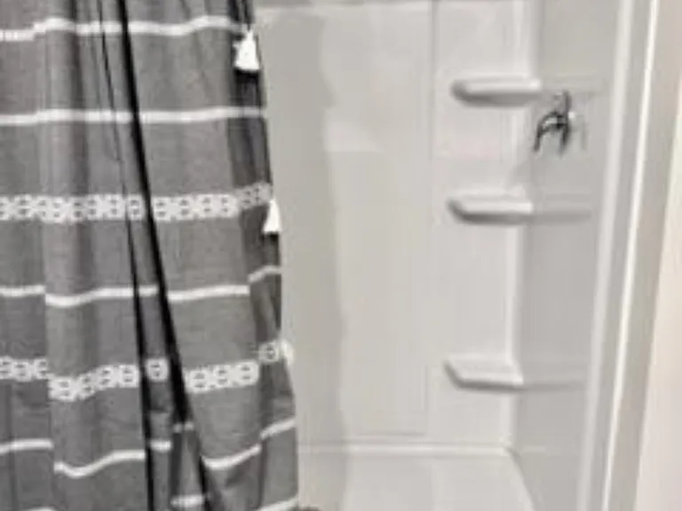 Walk-in shower in the master bathroom.