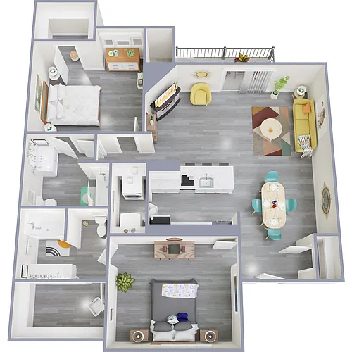 Floor plan B2 | 2 Bed | 2 Bath | Upgraded