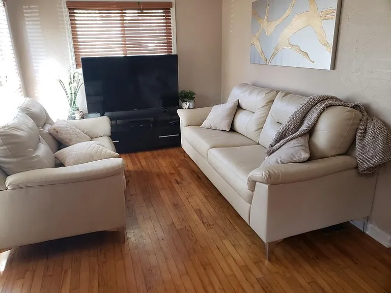 This tenant has a nice set-up with the couches and television