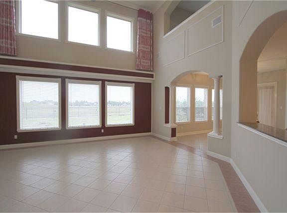 high ceiling in family room. lots of trims