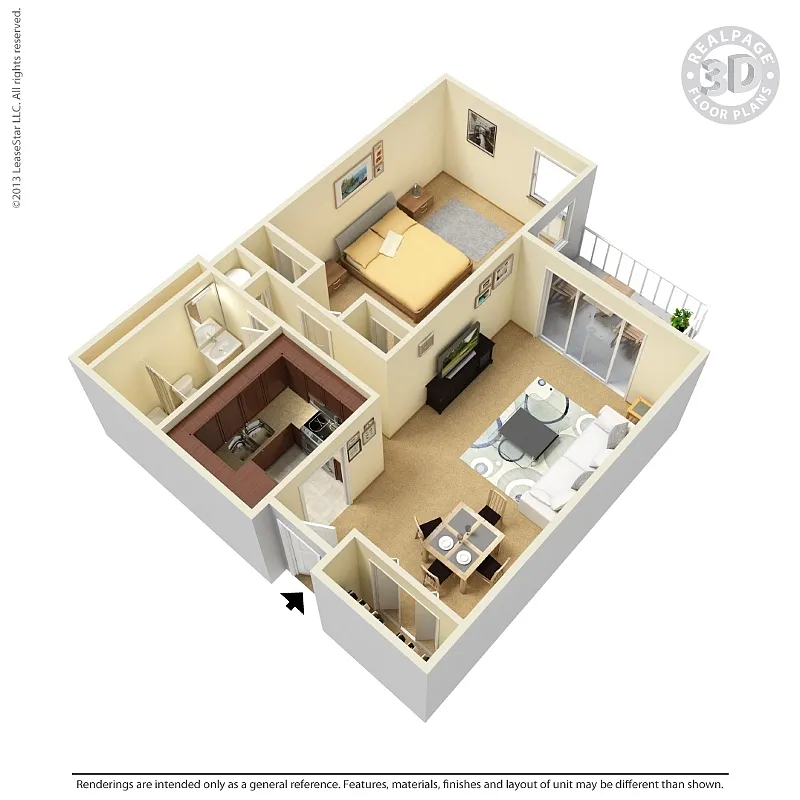 Floor plan 1 Bedroom A