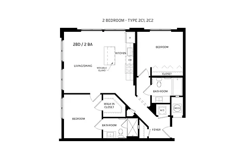 Floor plan Crimson - 2 Bedroom