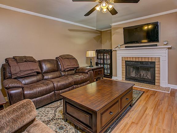 Living room with fireplace