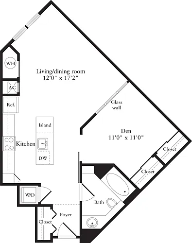 Floor plan 1 Bedroom E