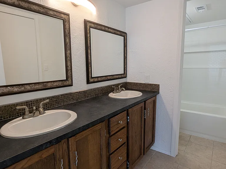 Double Sinks in Primary Bathroom and Newly Updated Shower/Tub