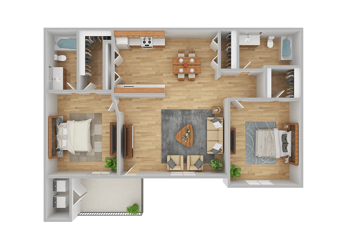 Floor plan 2 Bedroom 2 Bath