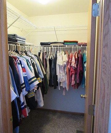 Walk-in closet in master bed