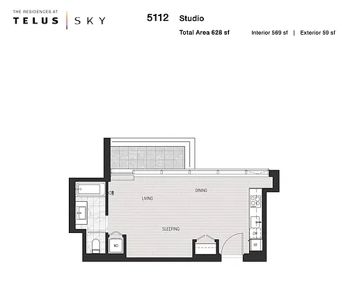 Floor plan Unit 5112 - Studio