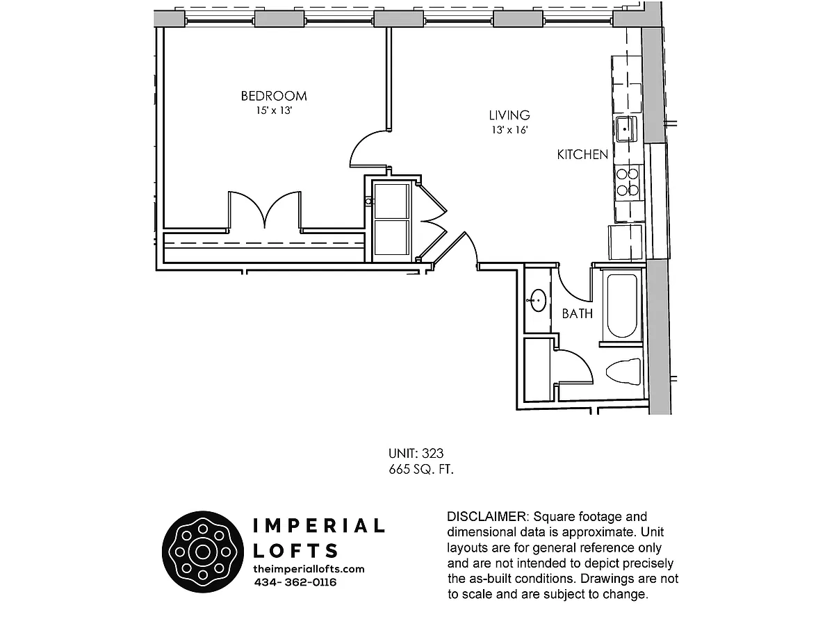 Floor plan One Bedroom 323