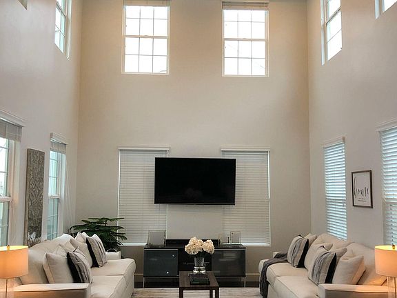 Front room with drop down accent ceiling