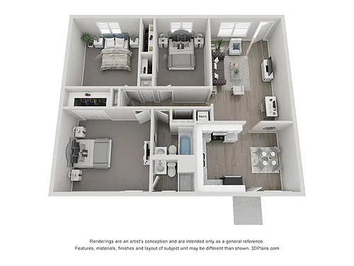 Floor plan 3x2 Upgraded
