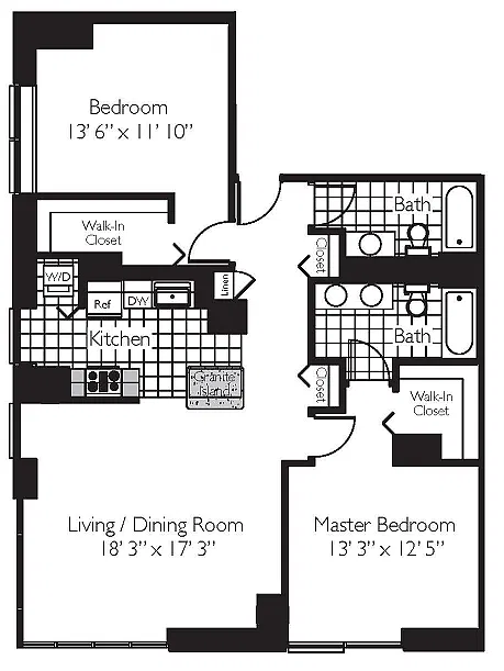 Floor plan TWO BEDROOM 18 - THE SHOREHAM