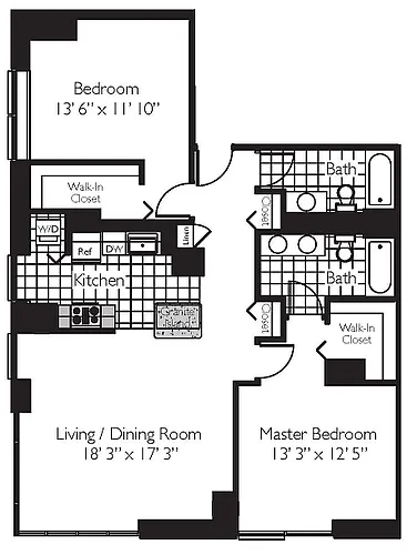Floor plan TWO BEDROOM 18 - THE SHOREHAM