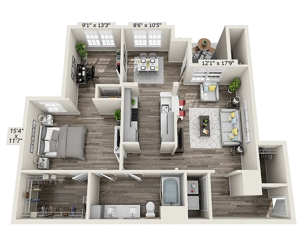 Floor plan Plan D1 (A1AD)