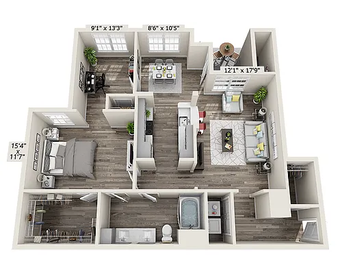 Floor plan Plan D1 (A1AD)
