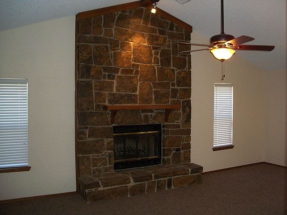 Floor to Ceiling Stone Fireplace