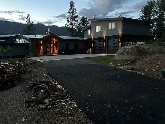 View from asphalt driveway 