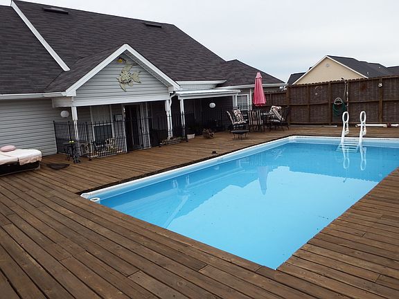 Large deck with gated pool