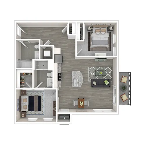 Floor plan 2 Bed Building A & B Style 2