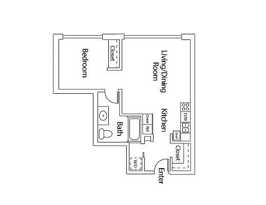 Floor plan 1X1 D