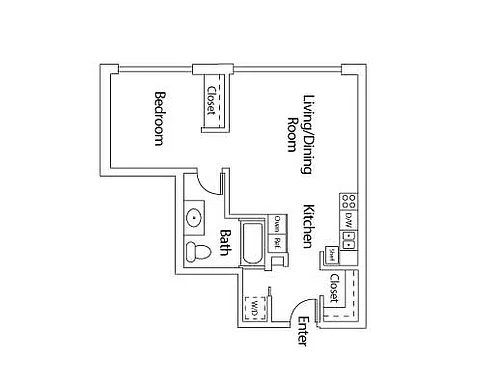 Floor plan 1X1 D