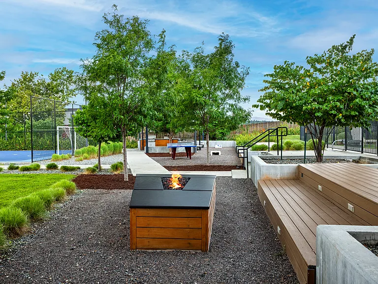 Gather around the firepit for cozy nights and conversation.