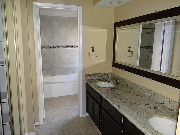 Updated master bathroom with double sinks