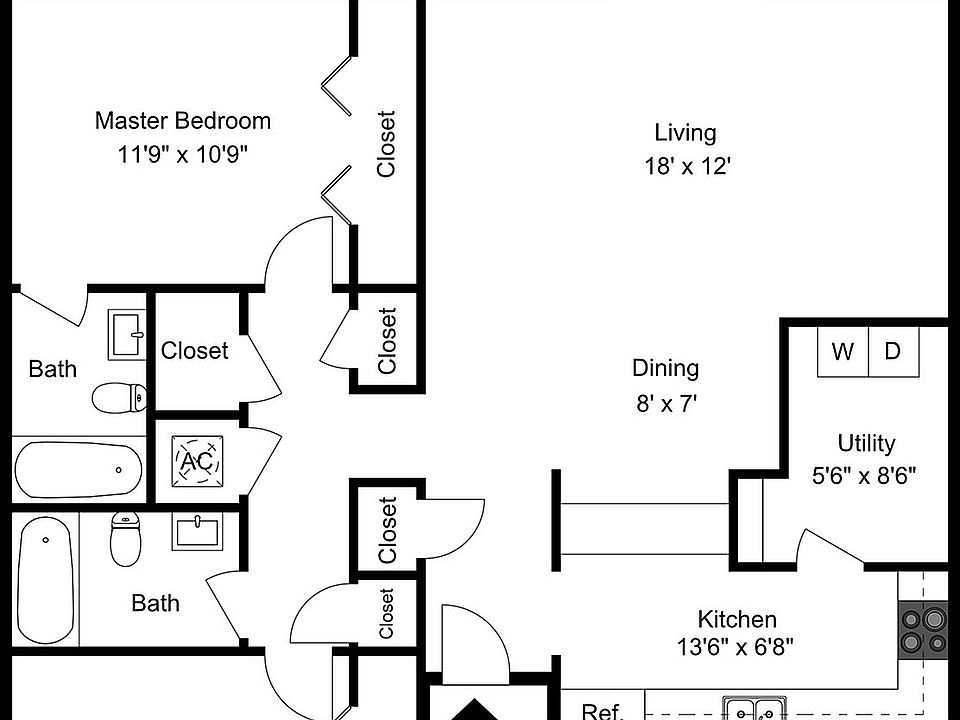 2 Bedroom 2 Bath Townhouse