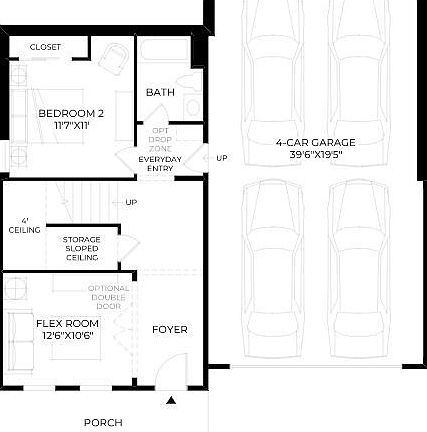 First floor layout of the Edgeware home design.>