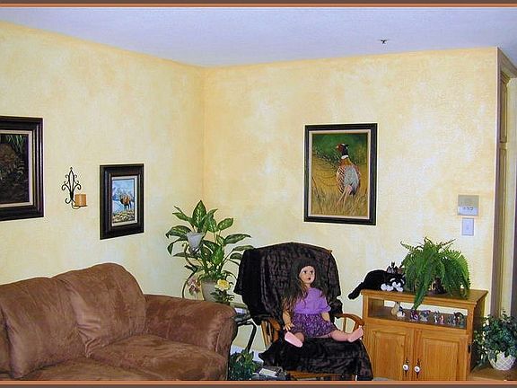 Faux-painted walls