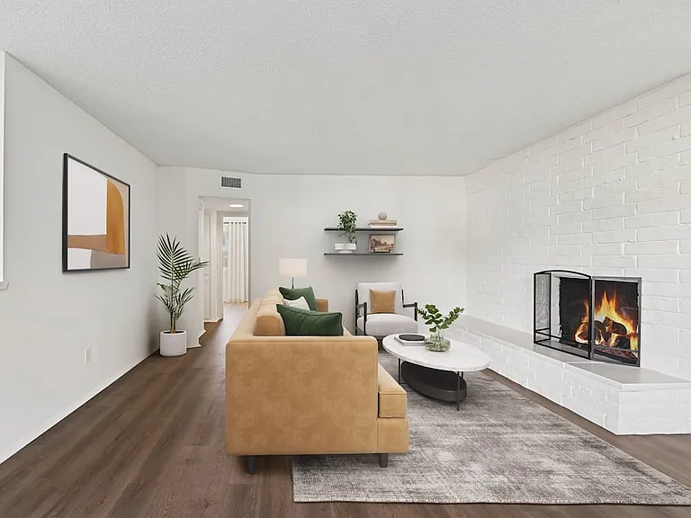 Classic Package II living room with hard surface flooring (select homes)