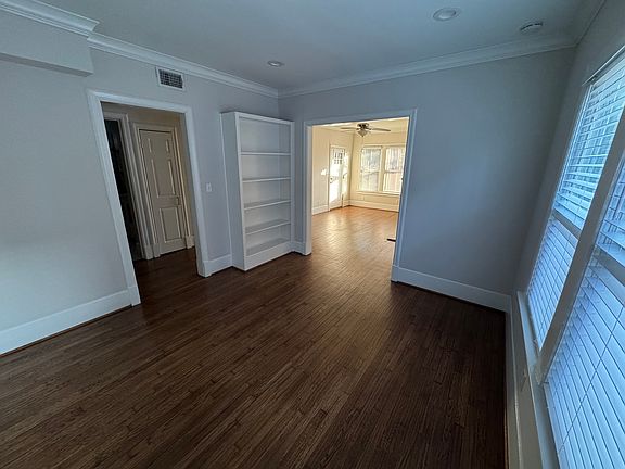 Dining room with built in bookcase
