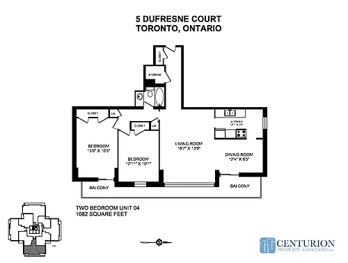 Floor plan 2 Bedroom - Over 1050 Sqft
