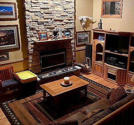 wood burning fireplace