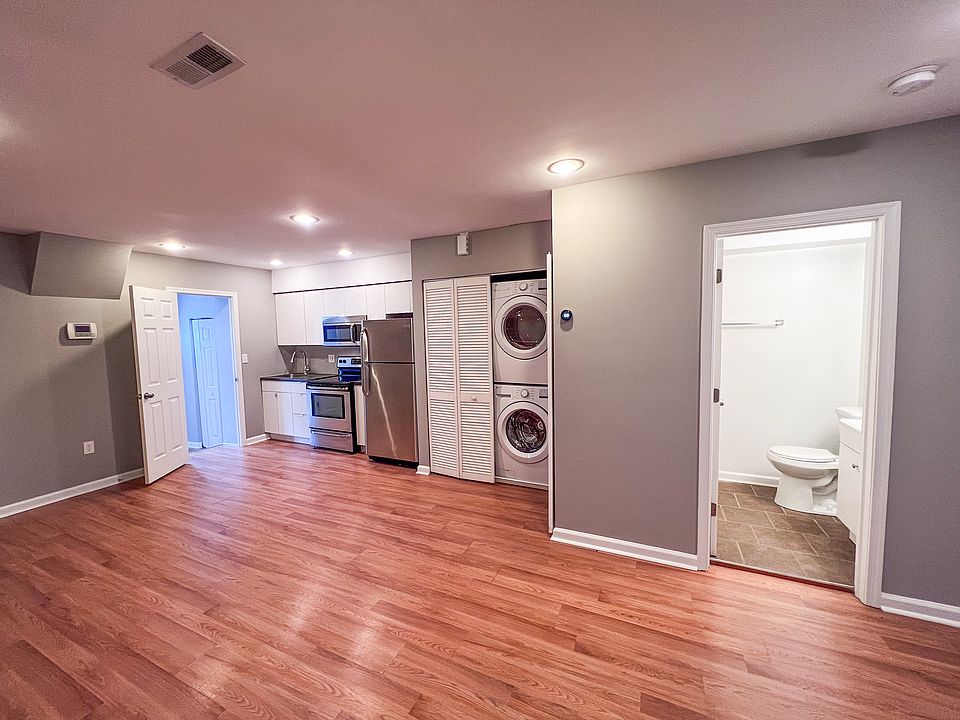 This is the view from the apartment when you walk in the front door. It opens into the living room/kitchen area.