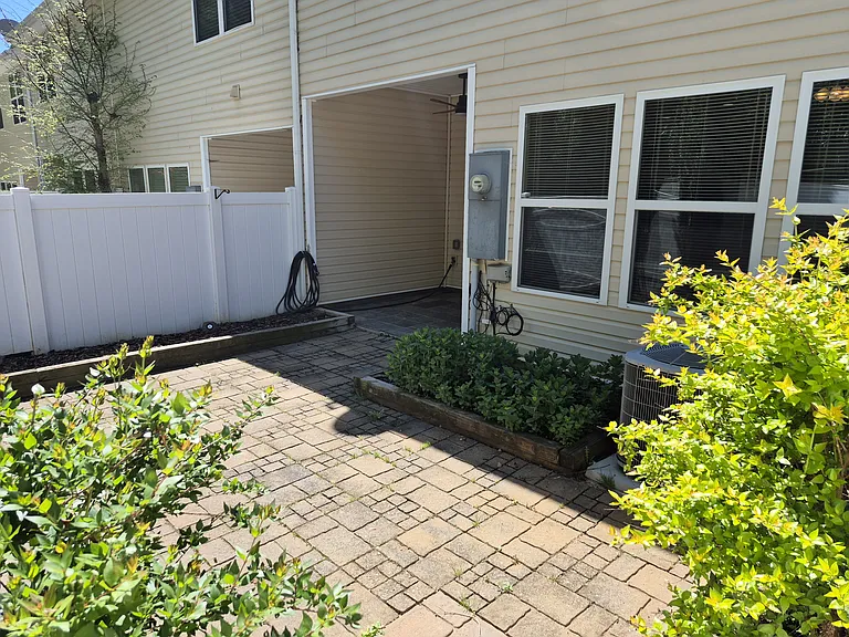 Fenced in back area