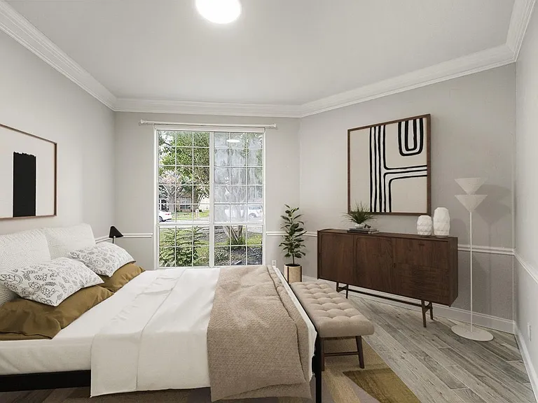Bedroom 8. This image shows a virtually furnished space. Bedrooms come unfurnished.