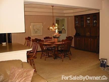 Carpeted dining area