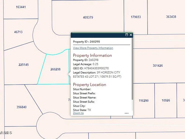 Pn 260298 39 Horizon City Ests Lot 27, El Paso, TX 79928