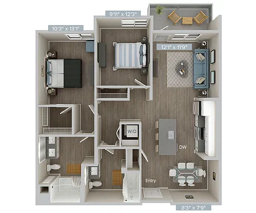Floor plan B2U-1059