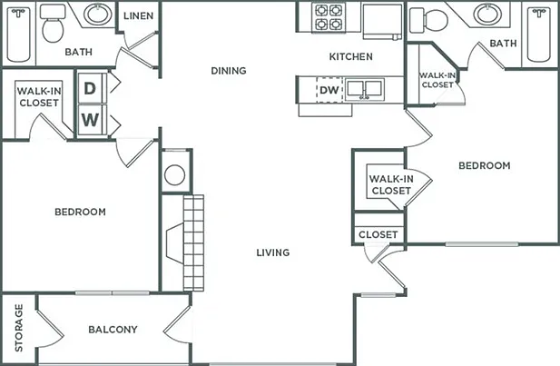Two Bedroom Two Bath (1,209 SF) Two Bedroom Two Bath (1,209 SF)