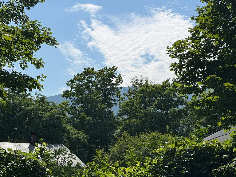 Partial summer view of Mount Equinox to the West. Good view when the leaves are off.