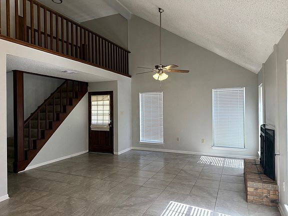 Living room with fireplace