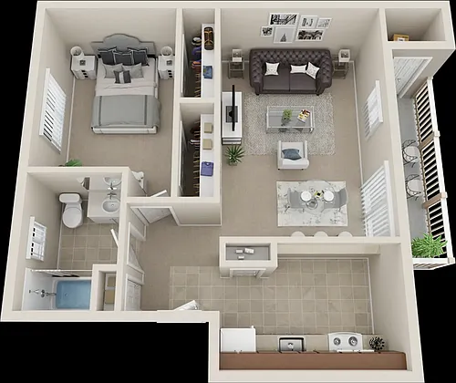 Floor plan 1-Bedroom