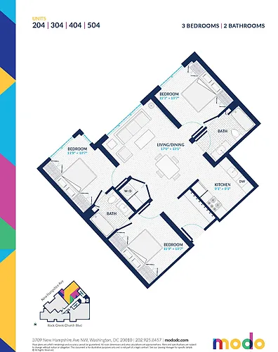 Floor plan 3 Bed-2Bath 04 Tier