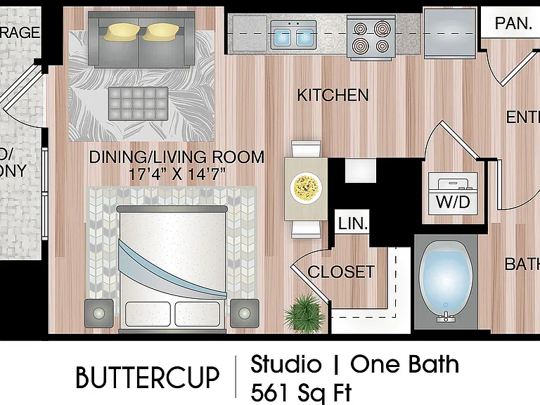 561 Sq. Ft. 561 Sq. Ft.