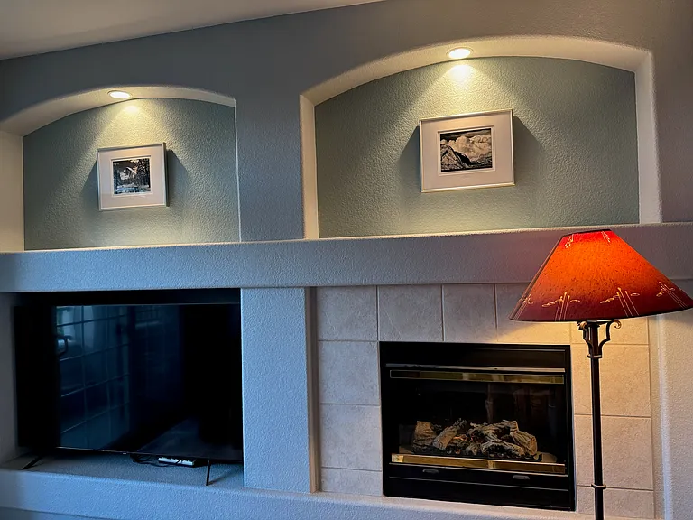 Fireplace and TV